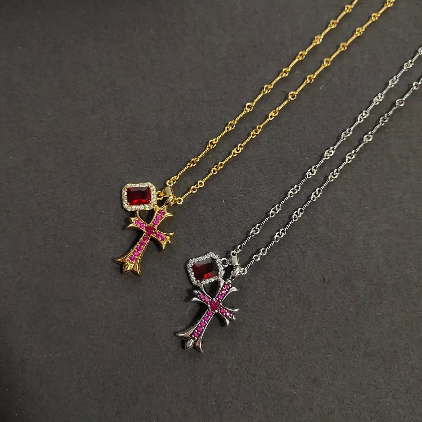 [BIJOUX]CHROME CROSS NECKLACE SILVER