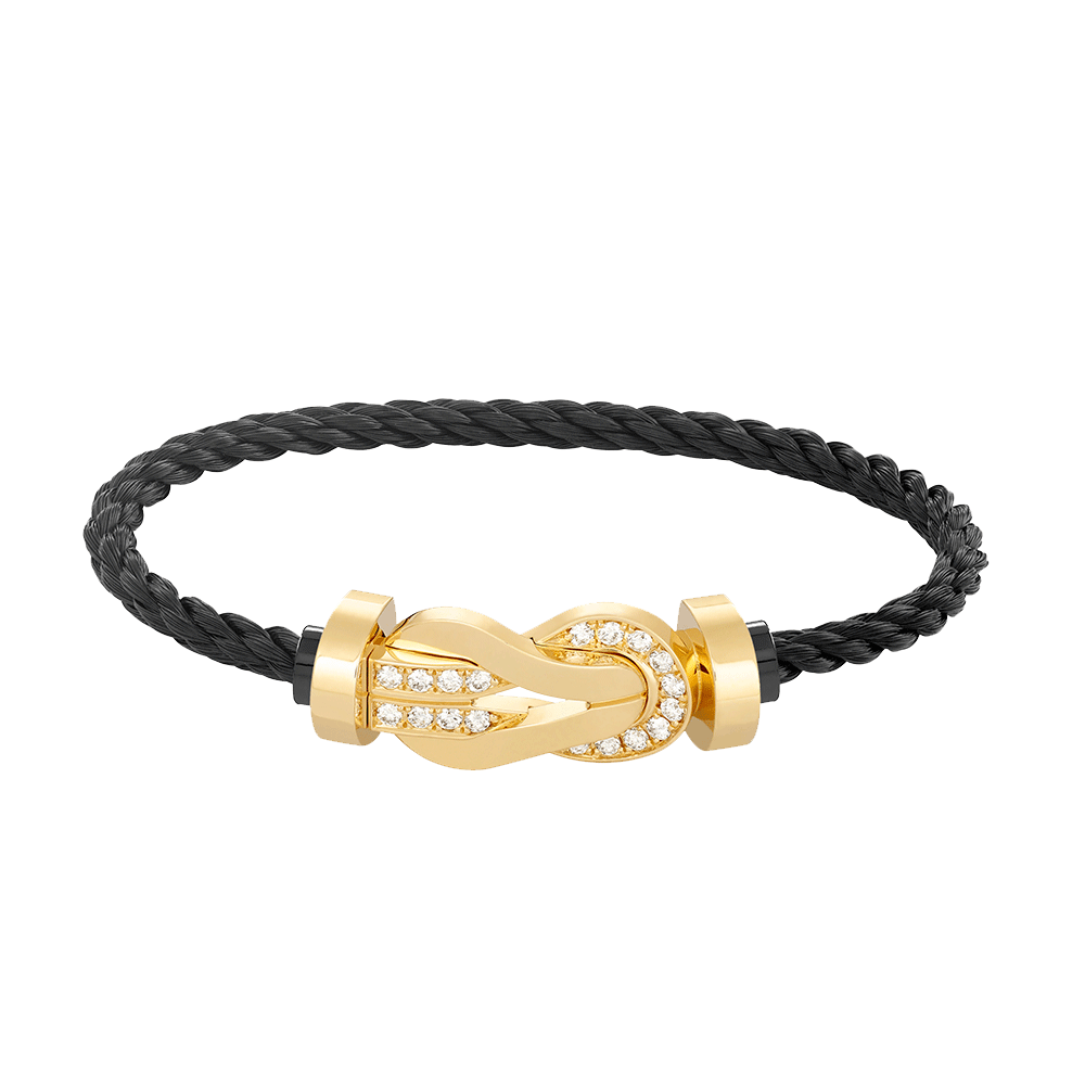 [BIJOUX]CHANCE LARGE 8 FIGURE BUCKLE HALF DIAMOND BRACELET GOLD