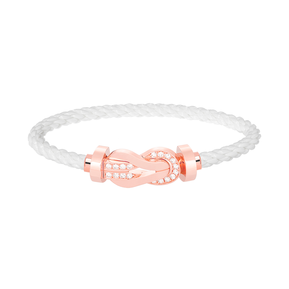 [BIJOUX]CHANCE LARGE 8 FIGURE BUCKLE HALF DIAMOND BRACELET ROSE GOLD
