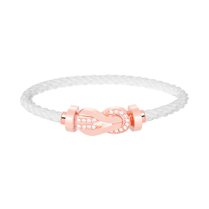 [BIJOUX]CHANCE LARGE 8 FIGURE BUCKLE HALF DIAMOND BRACELET ROSE GOLD