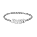 [BIJOUX]CHANCE LARGE 8 FIGURE BUCKLE HALF DIAMOND BRACELET SILVER
