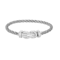[BIJOUX]CHANCE LARGE 8 FIGURE BUCKLE FULL DIAMOND BRACELET SILVER