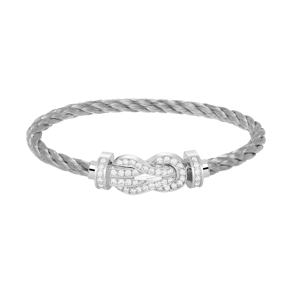 [BIJOUX]CHANCE LARGE 8 FIGURE BUCKLE FULL DIAMOND BRACELET SILVER