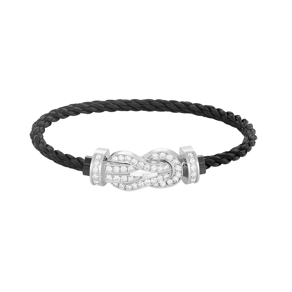 [BIJOUX]CHANCE LARGE 8 FIGURE BUCKLE FULL DIAMOND BRACELET SILVER
