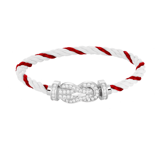 [BIJOUX]CHANCE LARGE 8 FIGURE BUCKLE FULL DIAMOND BRACELET SILVER