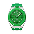 Oak Pop Green Steel Silicone Strap