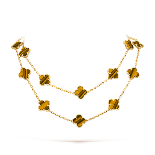[BIJOUX]CLOVER 20 MOTIFS TIGER EYE ROSE GOLD