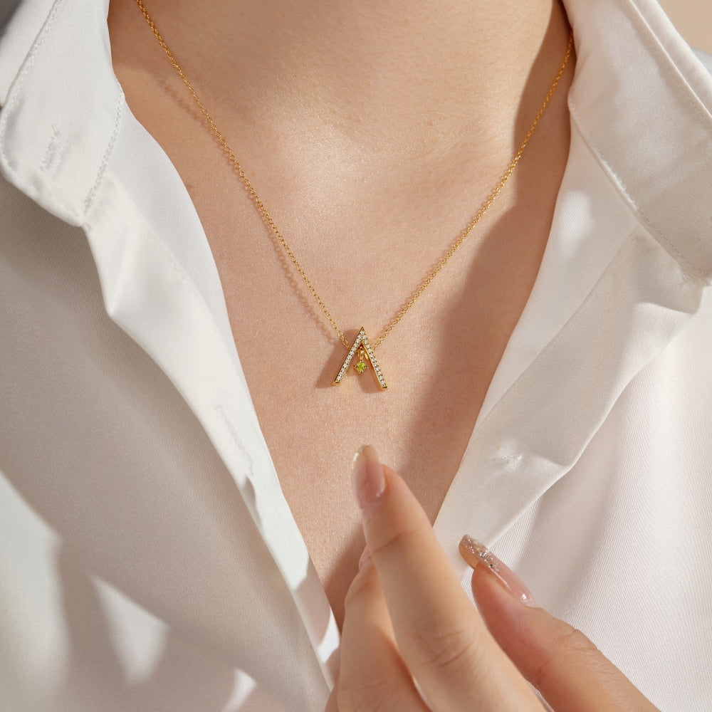 [Goodv]Sparkling "A" Shape Necklace