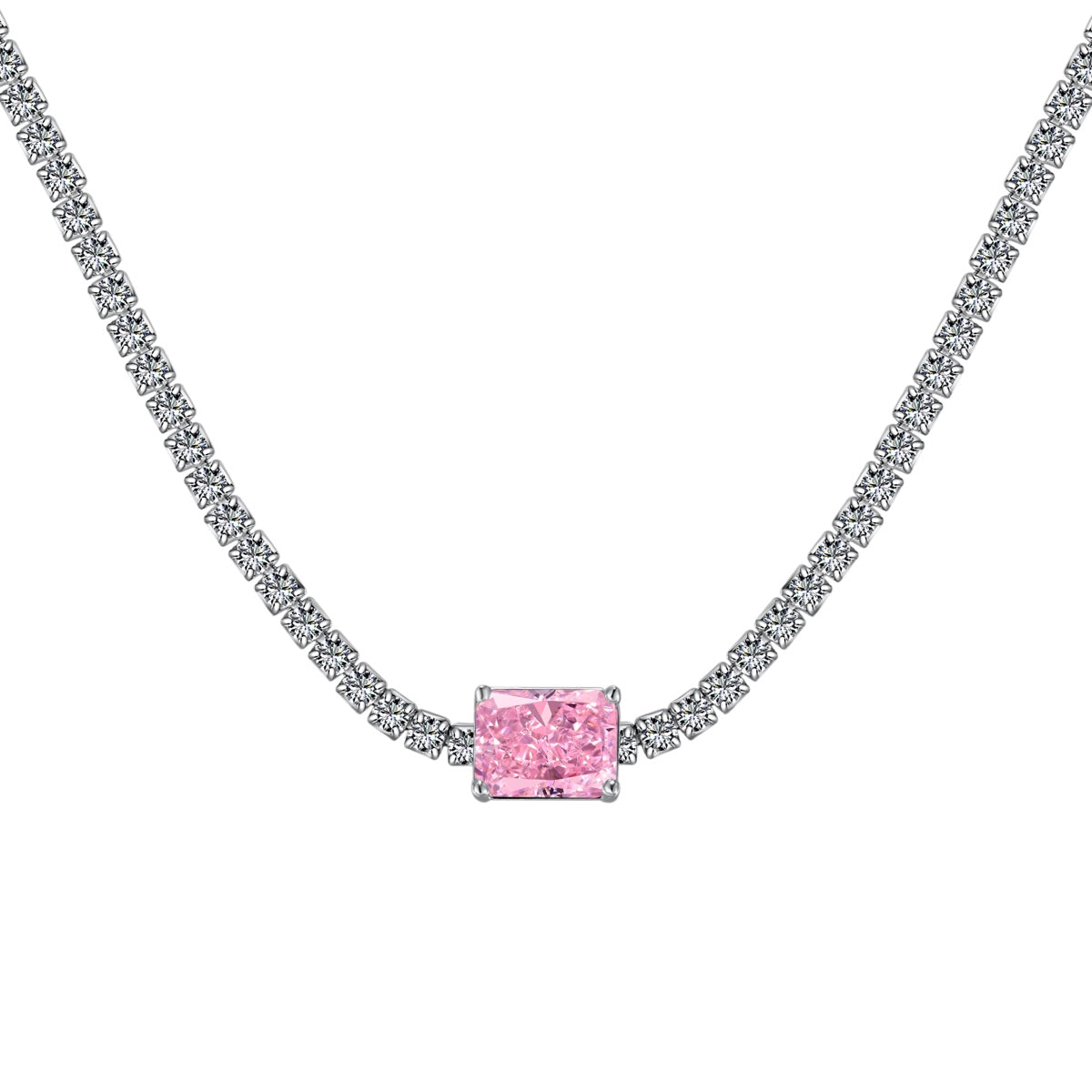 [Goodv]2.0 carat Ornate Emerald Cut Necklace