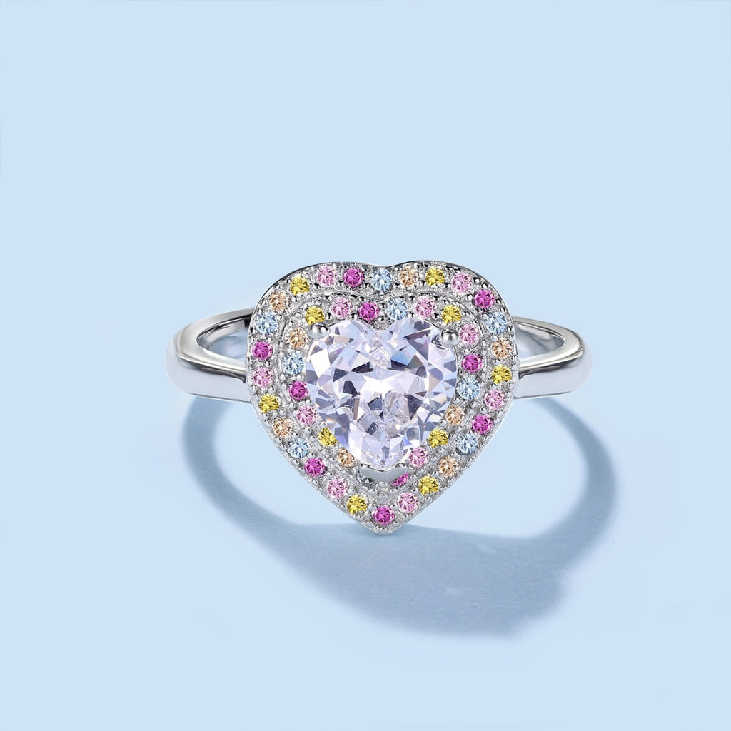 [Goodv]Delicate Ebullient Heart Shape Wedding Ring