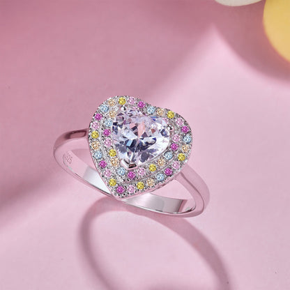 [Goodv]Delicate Ebullient Heart Shape Wedding Ring