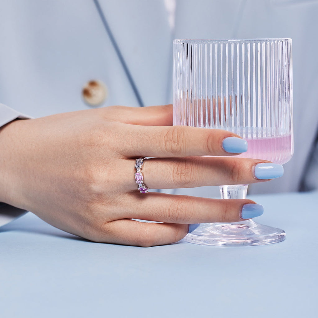 [Goodv]Unique Colorful Emerald Cut Party Ring