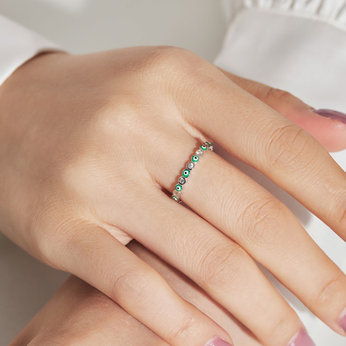[Goodv]Sparkling Vibrant Round Shape Daily Ring