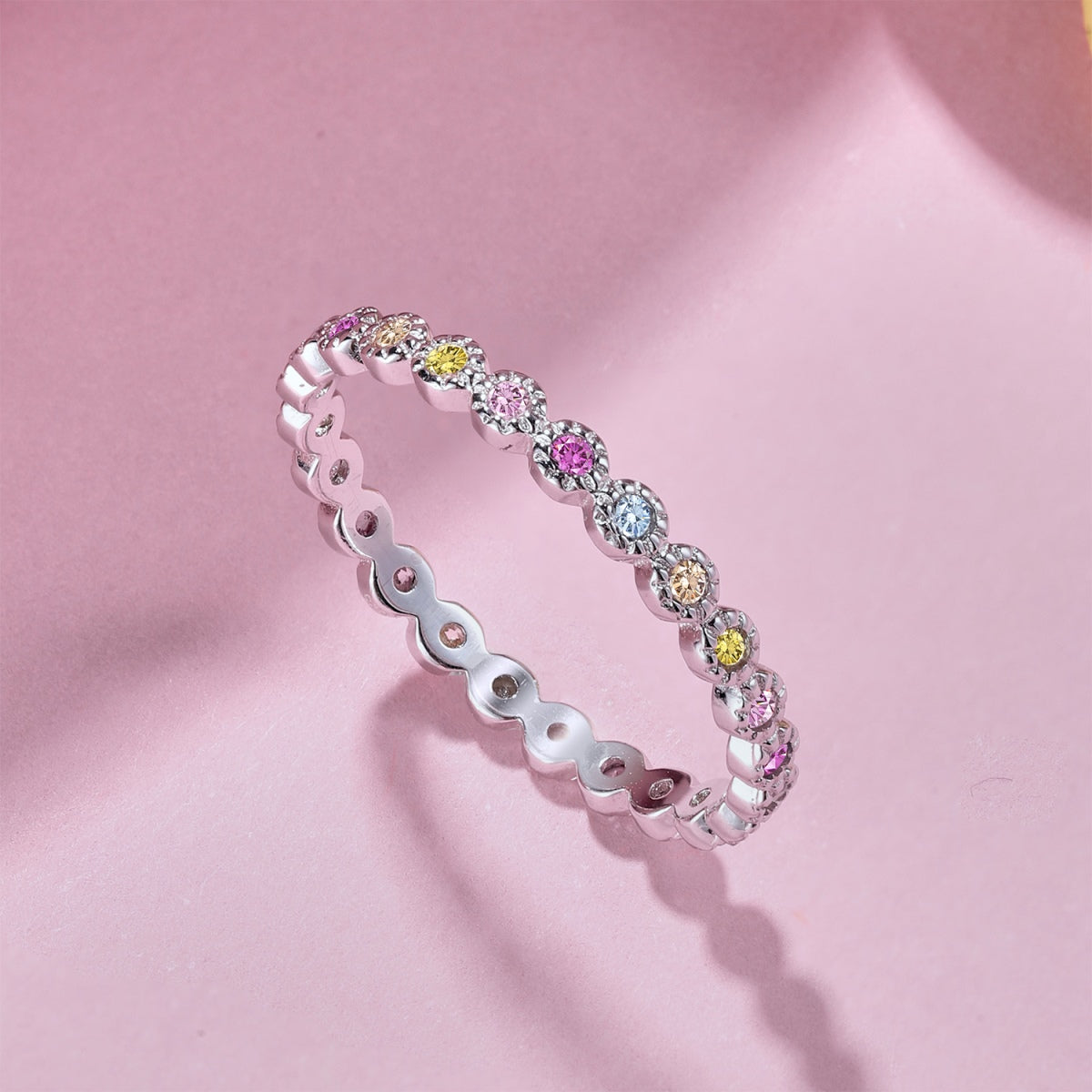 [Goodv]Radiant Sparkling Round Cut Daily Ring
