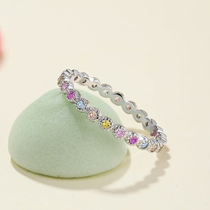 [Goodv]Radiant Sparkling Round Cut Daily Ring