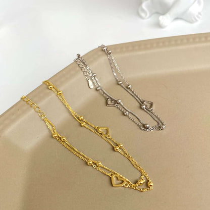 [Goodv]Dainty Double Layer Love Heart Bracelet