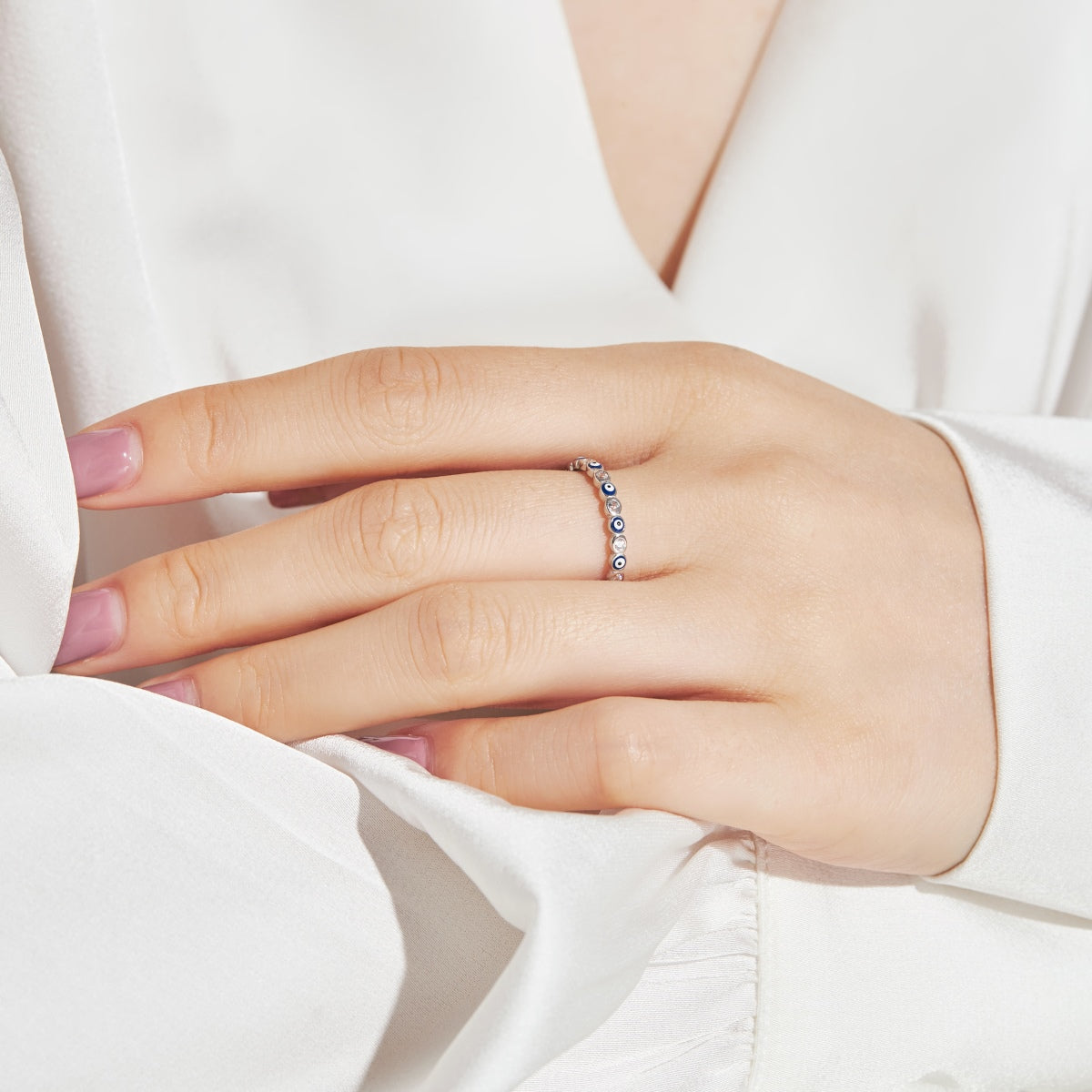 [Goodv]Sparkling Vibrant Round Shape Daily Ring