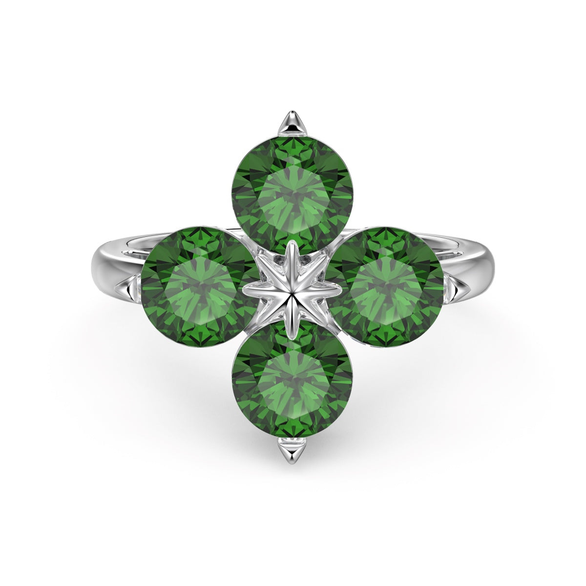 [Goodv]Four-Leaf Clover Eight-Pointed Star Ring
