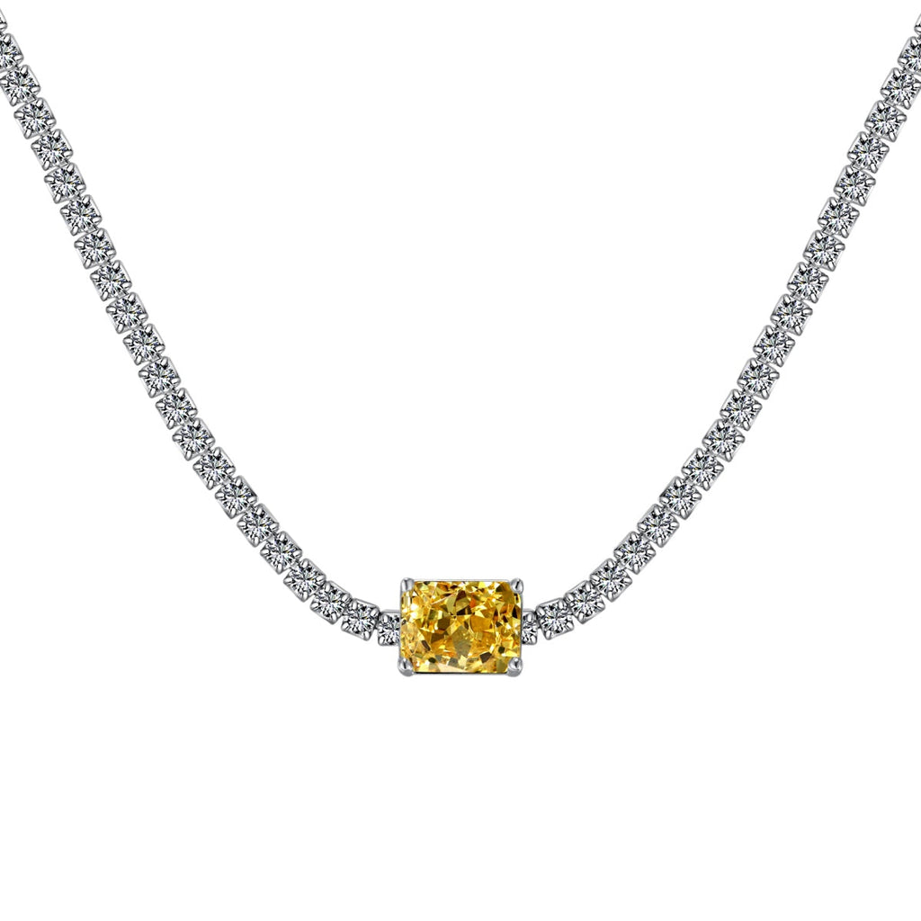 [Goodv]2.0 carat Ornate Emerald Cut Necklace