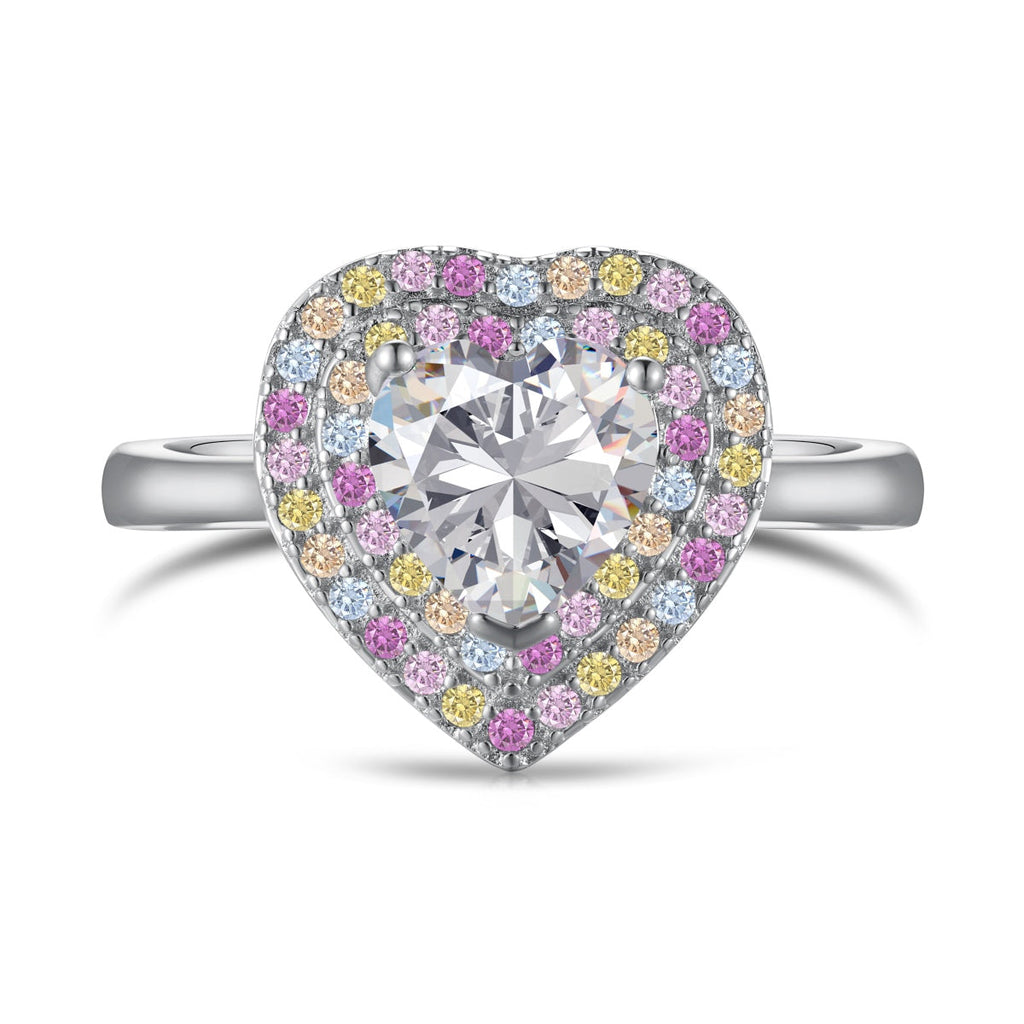 [Goodv]Delicate Ebullient Heart Shape Wedding Ring