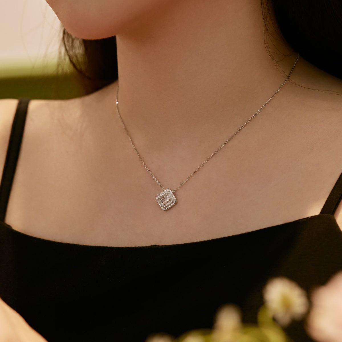 [Goodv]Sparkling Asscher Cut Necklace