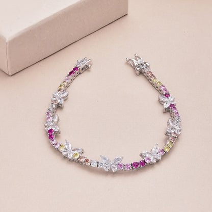 [Goodv]Ornate Colorful Butterfly Shape Round Cut Daily Bracelet