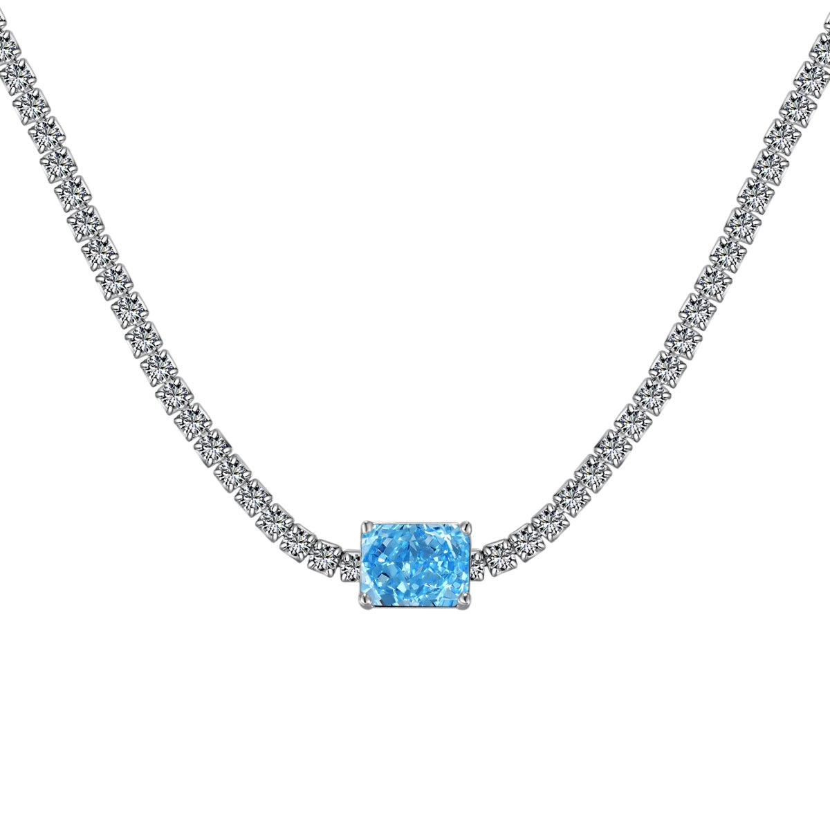 [Goodv]2.0 carat Ornate Emerald Cut Necklace