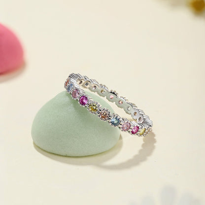 [Goodv]Exquisite Colorful Round Cut Party Ring