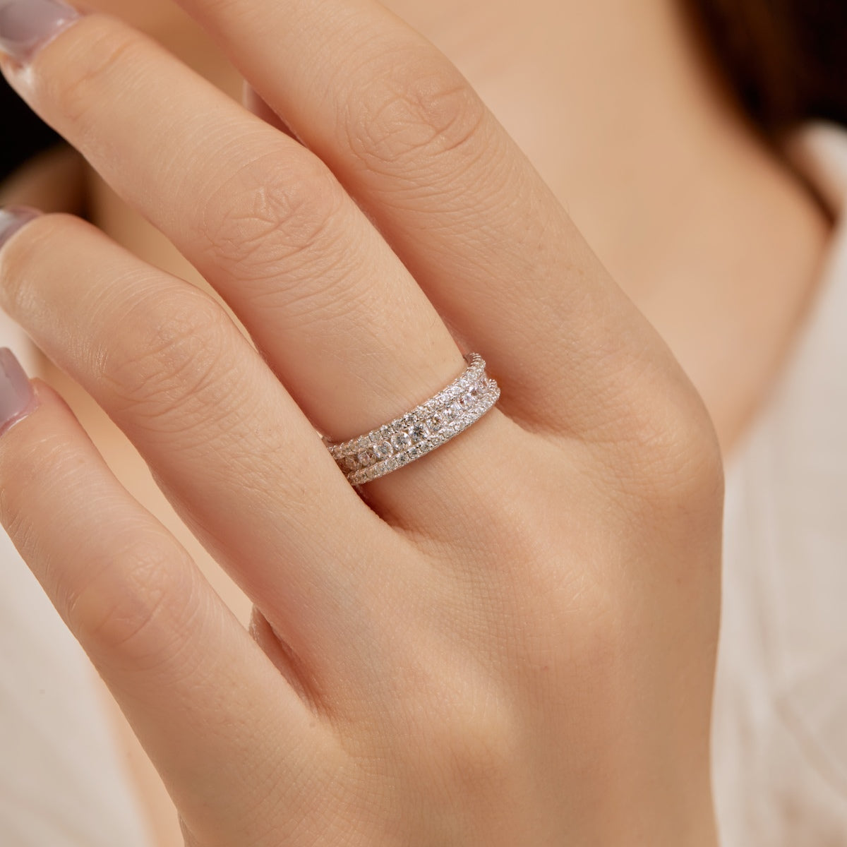 [Goodv]Delicate Colorful Round Cut Daily Ring