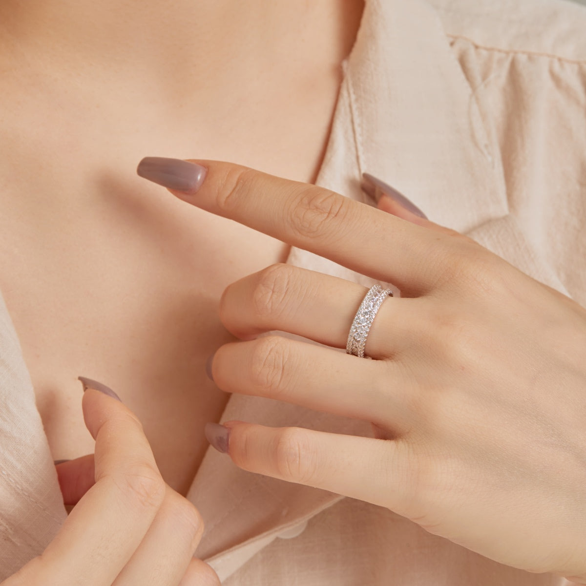 [Goodv]Delicate Colorful Round Cut Daily Ring
