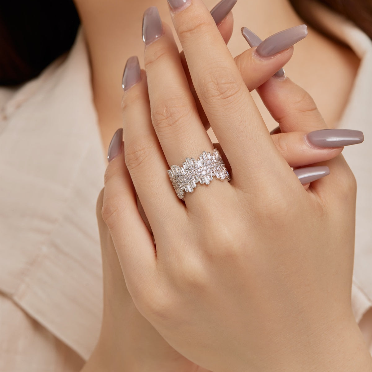 [Goodv] Bague quotidienne luxueuse et colorée à coupe radieuse