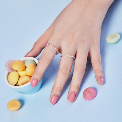 [Goodv]Exquisite Multicolored Emerald Cut Daily Ring