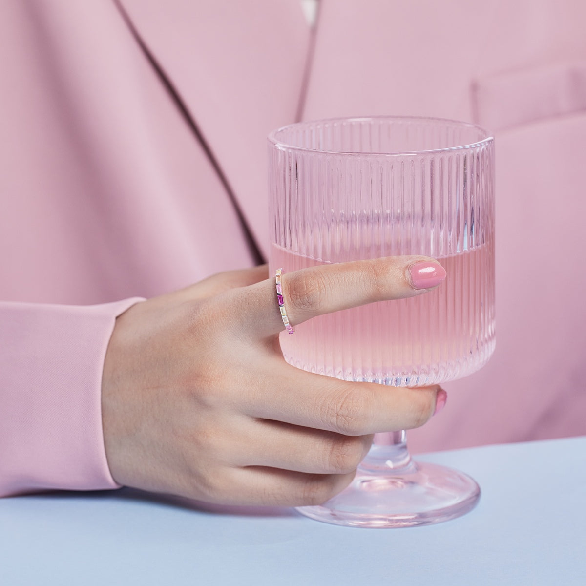 [Goodv]Exquisite Multicolored Emerald Cut Daily Ring