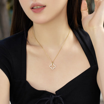 [Goodv]Four-Leaf Clover Hollow Design Exquisite Necklace