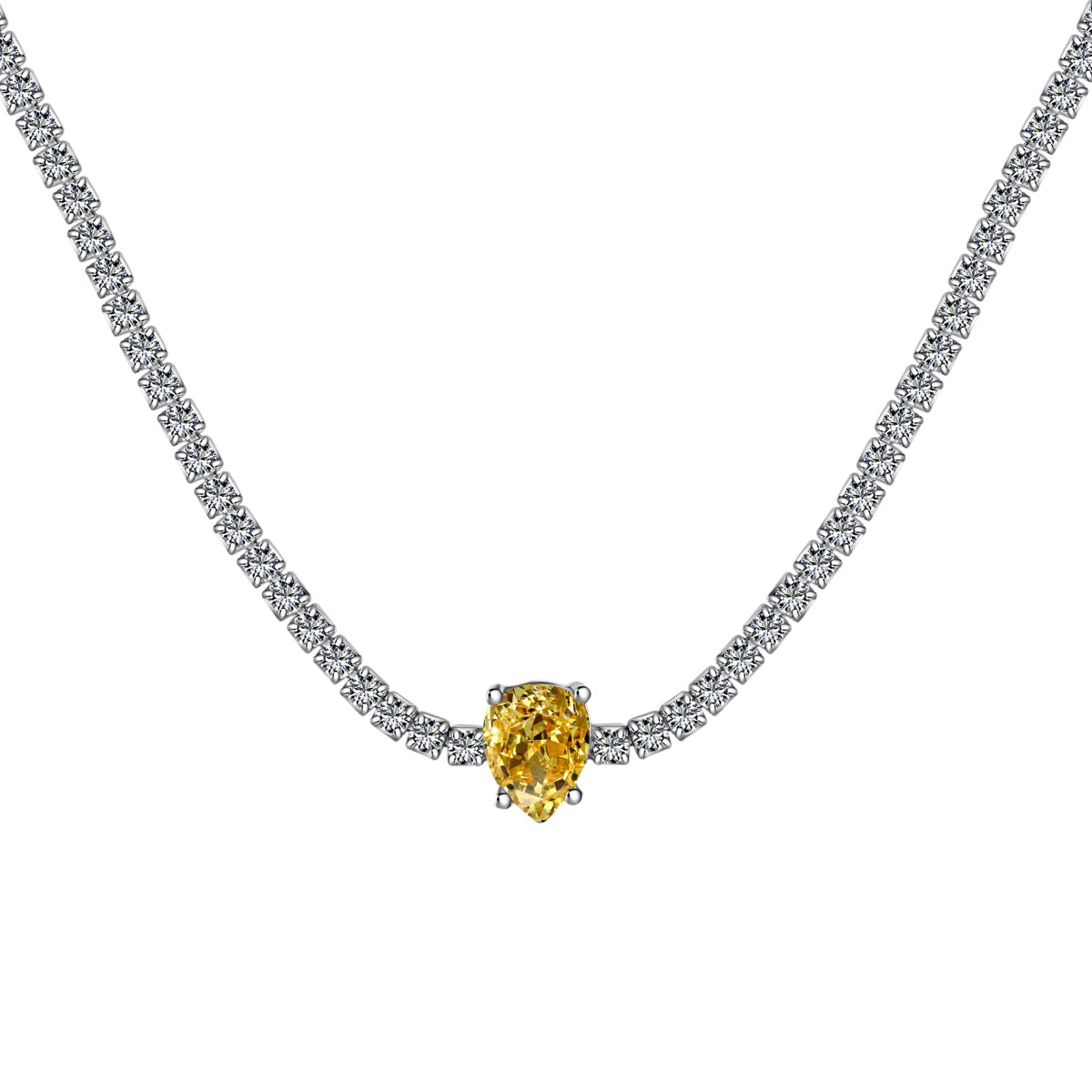 [Goodv]1.0 carat Unique Pear Cut Tennis Necklace