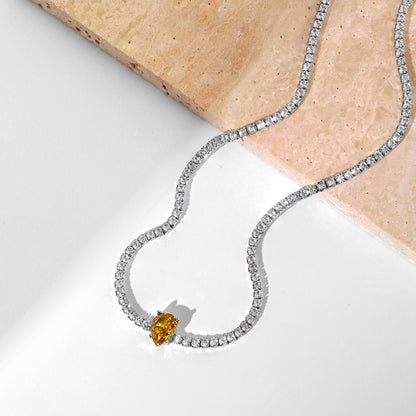 [Goodv]1.0 carat Unique Pear Cut Tennis Necklace
