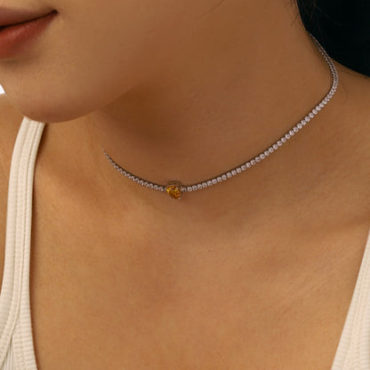 [Goodv]1.0 carat Unique Pear Cut Tennis Necklace