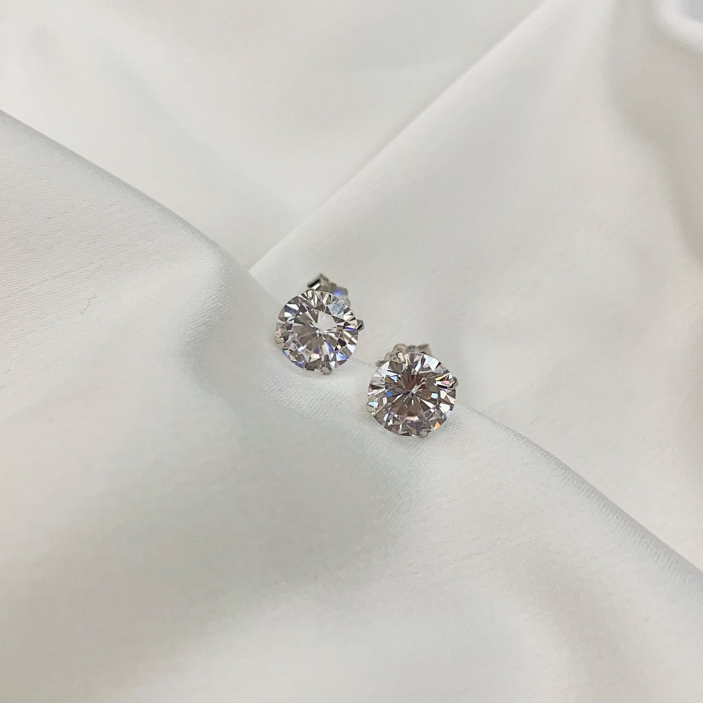 [Goodv] Boucles d'oreilles à tige élégantes et brillantes avec pierre centrale ronde