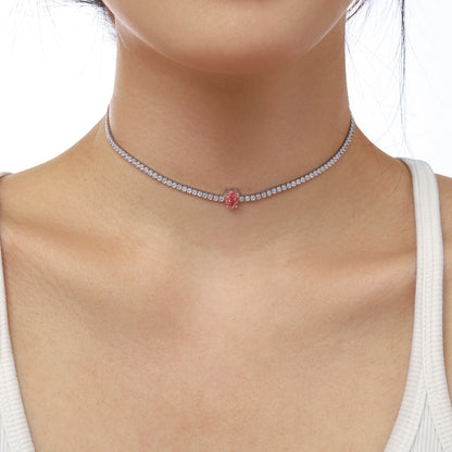 [Goodv]1.0 carat Unique Pear Cut Tennis Necklace