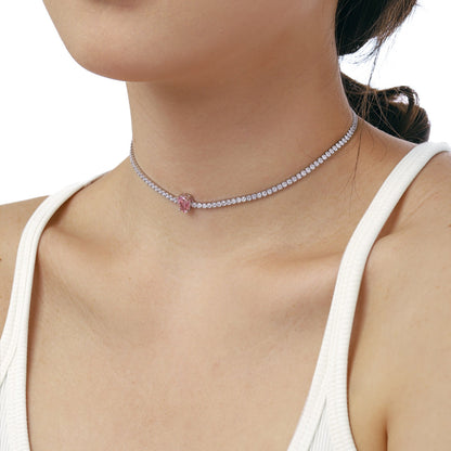 [Goodv]1.0 carat Unique Pear Cut Tennis Necklace