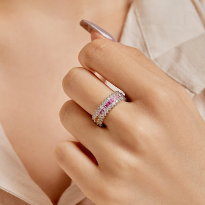 [Goodv] Bague quotidienne à coupe radiante colorée et ornée