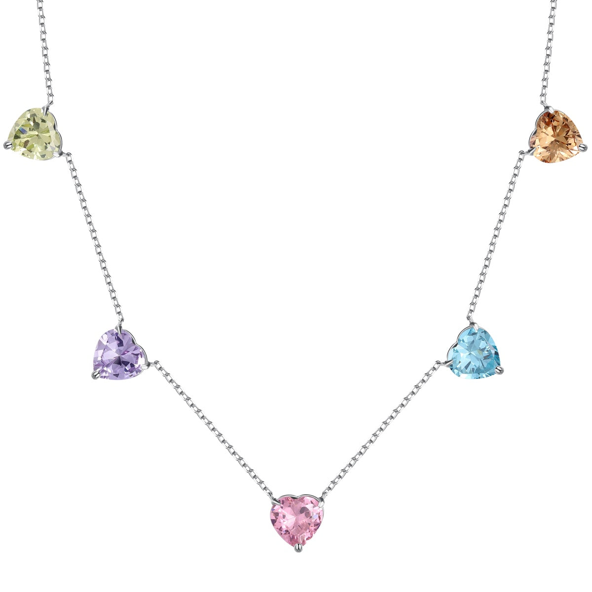 [Goodv]Sparkling Colorful Heart Cut Necklace