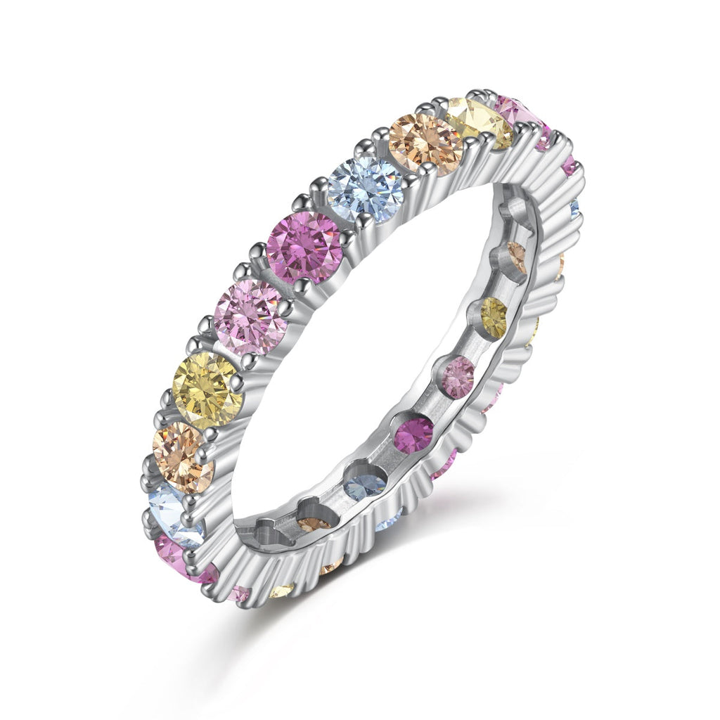 [Goodv] Bague de tennis ronde éblouissante et brillante