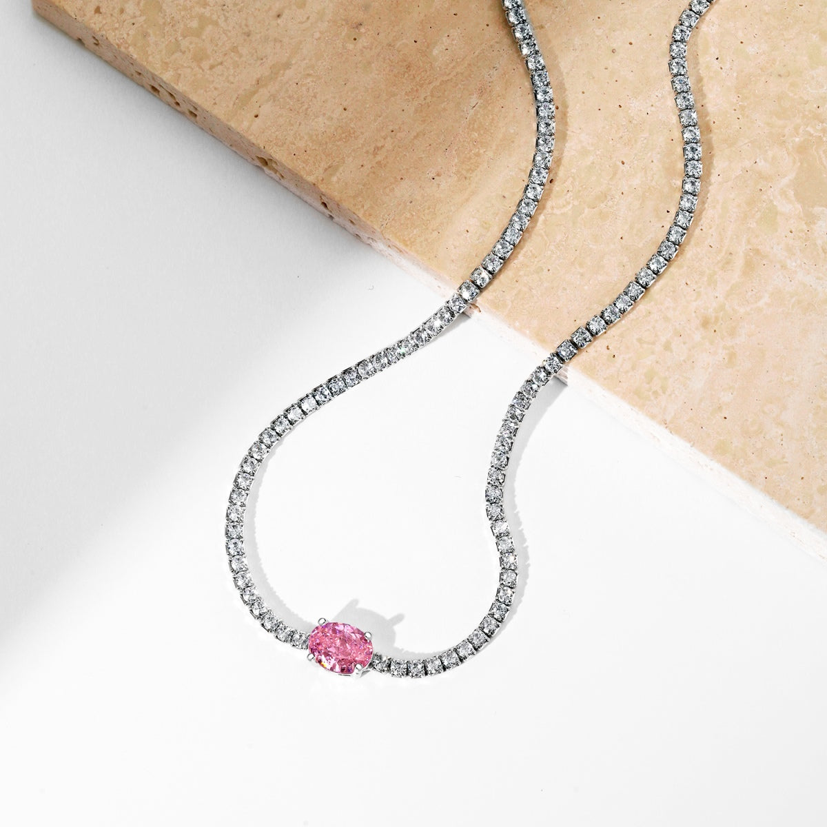[Goodv]1.0 Carat Shining Oval Cut Necklace