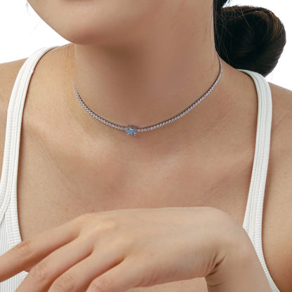 [Goodv]1.0 Carat Shining Oval Cut Necklace