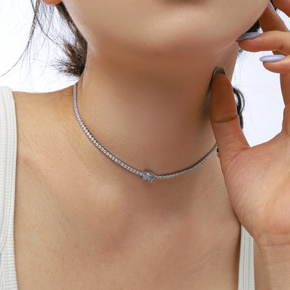 [Goodv]1.0 Carat Shining Oval Cut Necklace