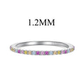 [Goodv]Ornate Colorful Round Cut Tennis Ring