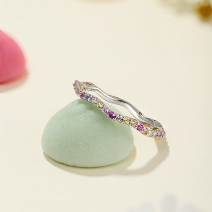 [Goodv]Dainty Colorful Round Cut Party Ring
