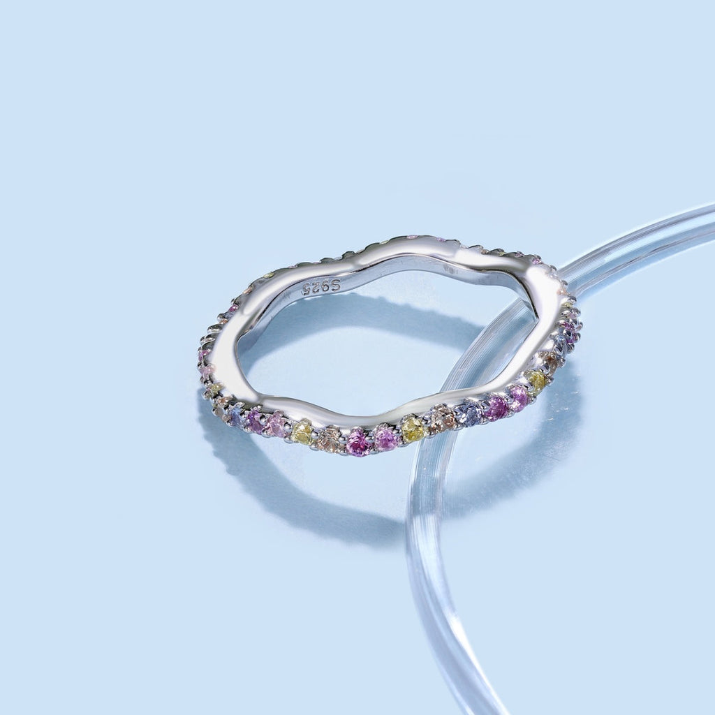[Goodv]Dainty Colorful Round Cut Party Ring