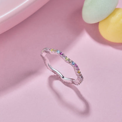[Goodv]Dainty Colorful Round Cut Party Ring